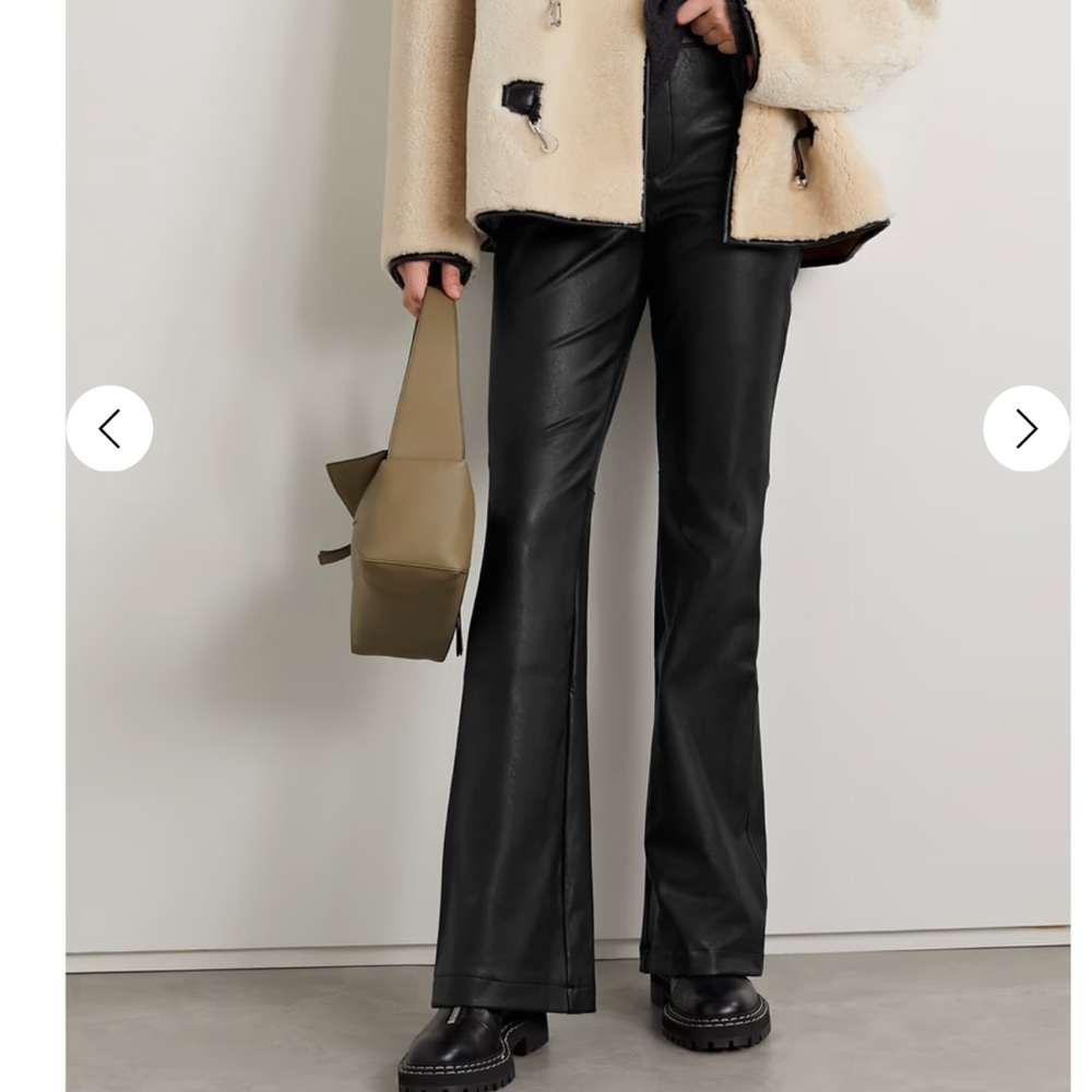 Black Leather Flare Pants